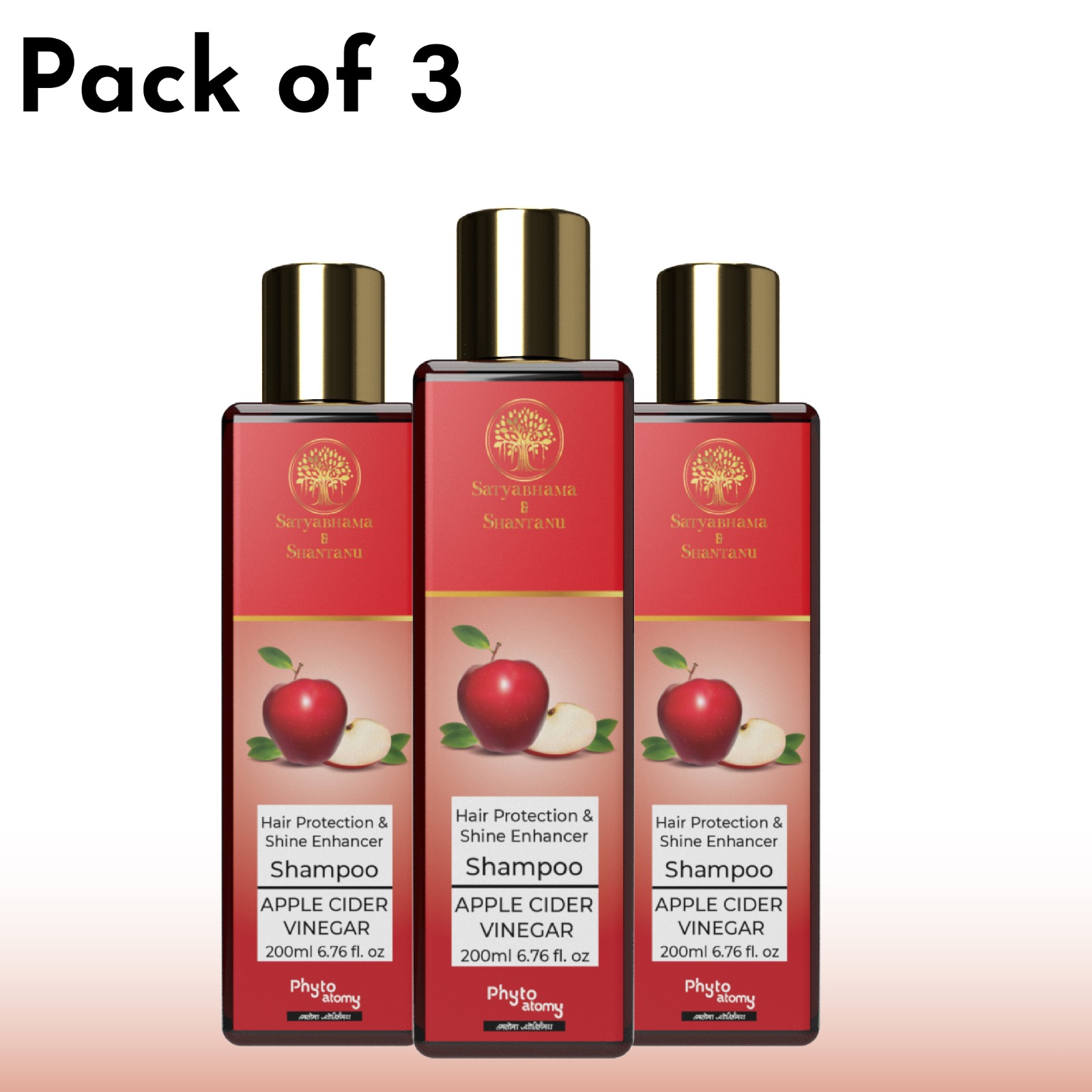 Apple Cider Vinegar Shampoo (200 ml) Pack Of 3